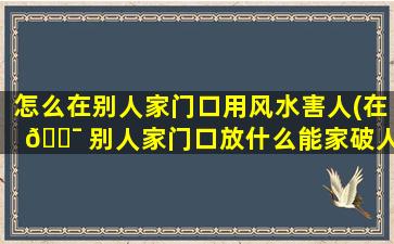 怎么在别人家门口用风水害人(在 🐯 别人家门口放什么能家破人亡)